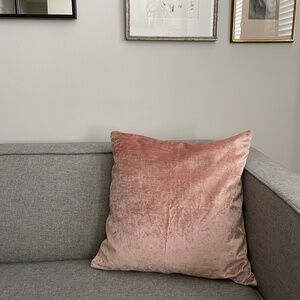 West Elm Crinkle Rose Velvet Pillow Cover (PREOWNED)